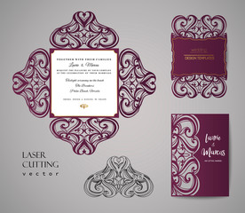 Wedding invitation envelope for laser cutting. - 296082203