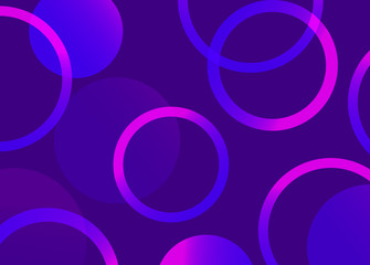 Abstract geometric background with purple gradient vanishing circles. Modern template for social media banner. Vector