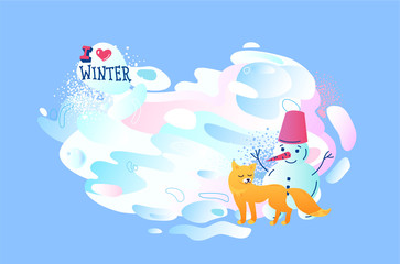 Winter sport vector illustration. I love winter