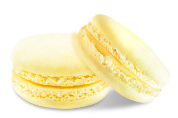 Macarons on a white isolated background