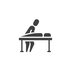Fototapeta premium Back massage therapy vector icon. filled flat sign for mobile concept and web design. Body massage glyph icon. Symbol, logo illustration. Vector graphics