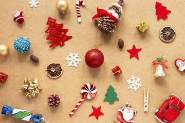Collection of different christmas decorations