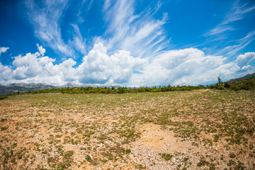 Earth and beautiful sky with clouds.