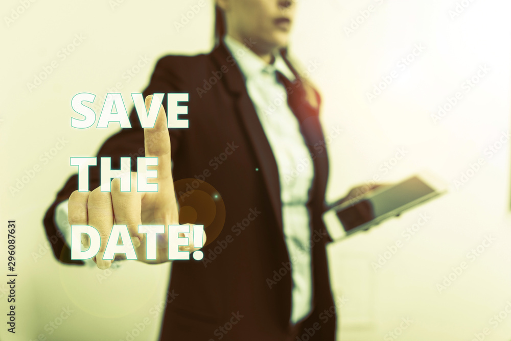 Poster conceptual hand writing showing save the date. concept meaning organizing events well make day speci