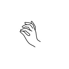 Woman's Hand icon line. Vector Illustration of female hand. Lineart in a trendy minimalist style.