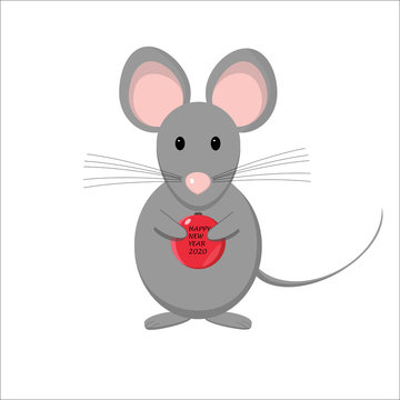 Cartoon mouse symbol of the chineese new year 2020