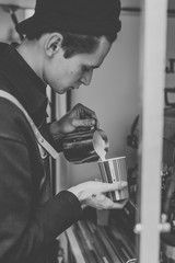Barista in work