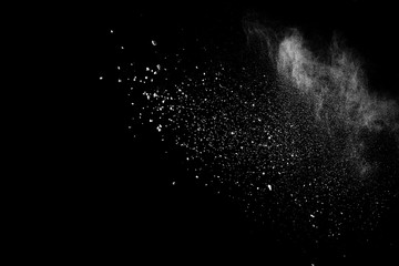 Fototapeta na wymiar White powder explosion on black background. 
