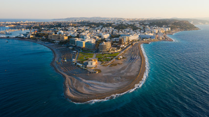 aerial view of rhodes town, greece 