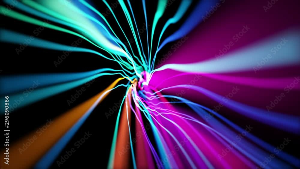 Poster 4k animation of colored lines. seamless loop motion graphic. abstract festive background. blue and v