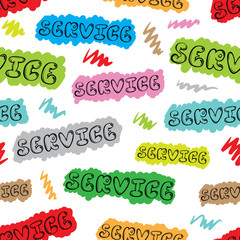 Seamless texture word service white