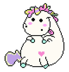 unicorn pixel art.