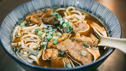 Braised beef noodles in Taiwan