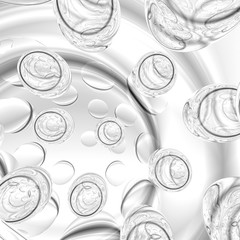 Black and white cool bubble shapes background. Fresh air and perspective space background. Abstract illustration.