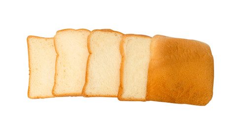 slices of bread isolated on white