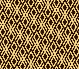 Abstract geometric pattern. A seamless vector background. Gold and black ornament. Graphic modern pattern. Simple lattice graphic design