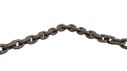 steel-wire chain on white background