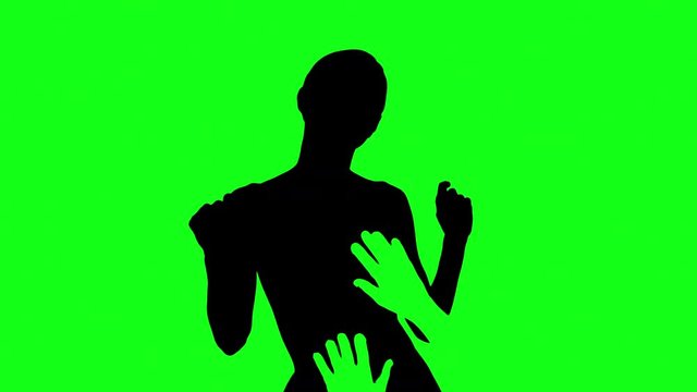 woman dancers shadow disco party people hands