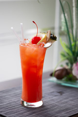 Glass of Mai tai cocktail