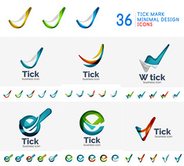 Tick mark minimal design logotypes