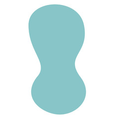 Modern abstract digital shape for collage on the white isolated background.