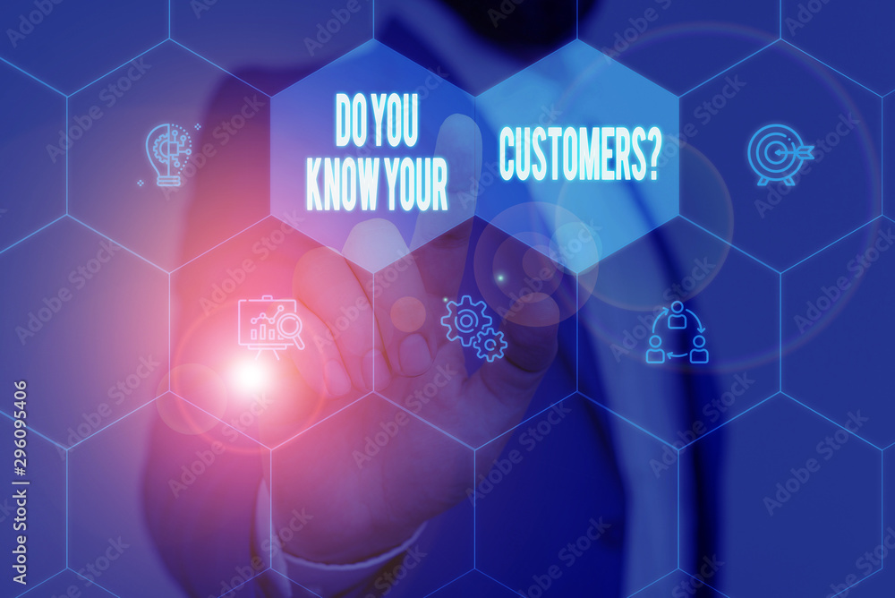 Poster text sign showing do you know your customers question. business photo text asking to identify a cust