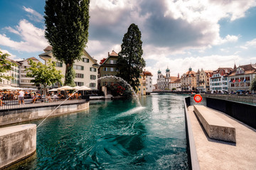 Summer panorama of Lucerne in Switzerland