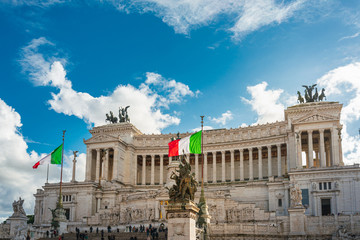 ROME, ITALY - January 17, 2019: The Vittorio Emanuele II Monument in Rome, ITALY