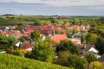 Obraz premium Weinort Oberhofen in der Südpfalz