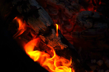 fire in the fireplace огонь