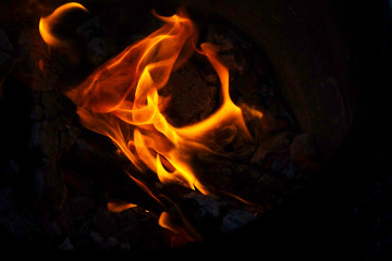 fire on black background