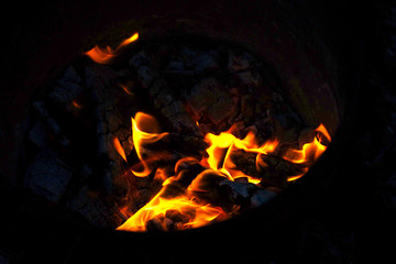 fire on black background