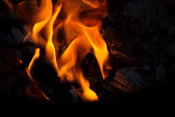 fire in the fireplace огонь