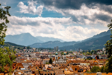 Summer panorama of Lucerne in Switzerland