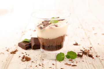 chocolate dessert with sweet whipped cream