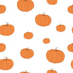 Seamless vector pattern of autumn halloween elements.