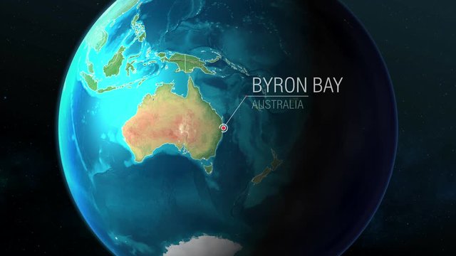 Australia - Byron Bay - Zooming from space to earth