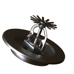 Fire sprinkler on white background, isolate. 3D rendering of excellent quality in high resolution. It can be enlarged and used as a background or texture.