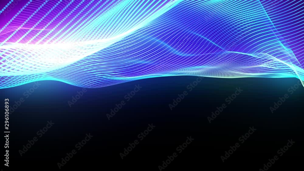 Aufkleber 4k video. lines abstract. looped animation. wave pattern. dotted lines. neon waves. particles backgr