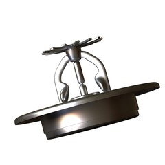 Fire sprinkler on white background, isolate. 3D rendering of excellent quality in high resolution. It can be enlarged and used as a background or texture.