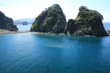 Naklejka premium 西伊豆 浮島海岸〜燈明ヶ崎