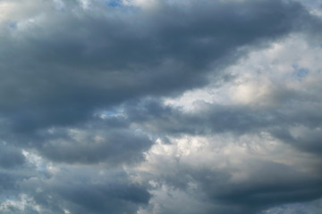 In the sky the storm clouds, and the clouds. Bad weather. Strong wind and feeling the rain. The...