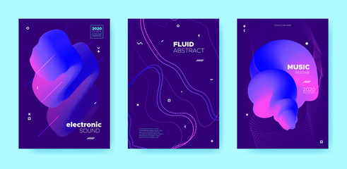 House Music Poster. Wave Gradient Blend. Disco 