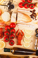 Silverware with spices, cherry tomatoes and cancers