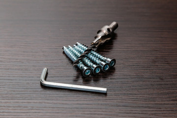 Furniture confirmations. Drill for confirm. Hexagon wrench.