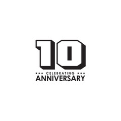 10th years celebrating anniversary logo design emblem vector template