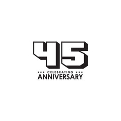 45th years celebrating anniversary logo design emblem vector template