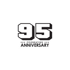 95th years celebrating anniversary logo design emblem vector template