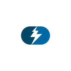Lightning bolt flash logo design vector template