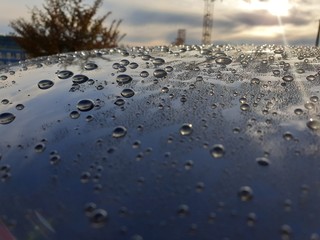 water on the car